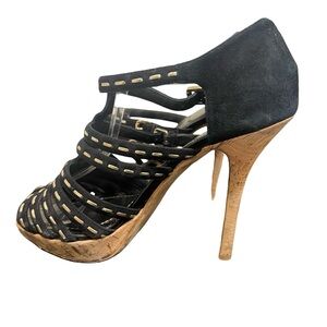 Dior Black and Tan Strappy Heels